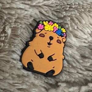 Cutesy Capybara with Flower Crown Shoe Charm 5/$20
